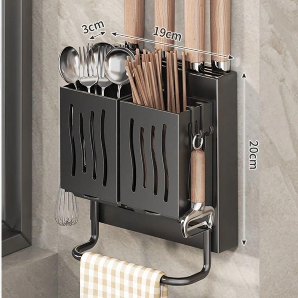 Multifunctional Draining Chopstick Holder Punch Free Chopstick Barrel for Kitchen