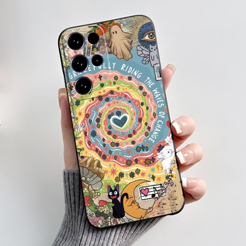 Чехол для Oukitel C61/C61 Pro/C61 GT, эстетичный, милый, с мультяшным черным котом, мягкий силикон, задняя крышка, противоударный, ТПУ, чехол для телефона
