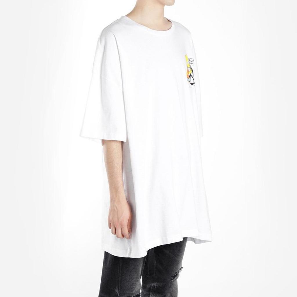 Off-White Bart Peace Oversized T-Shirt White Men Tops OMAA066S191850340188