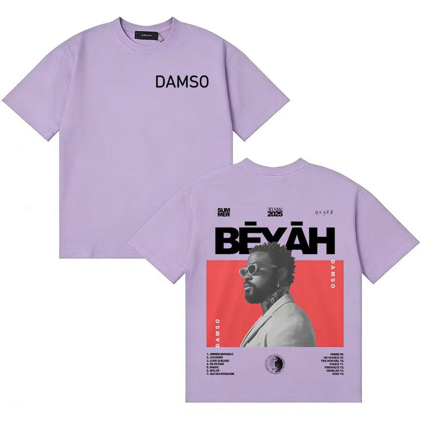 Певец Damso Летний Альбом Футболка Мода Оверсайз Уютная Готическая Футболка с Коротким Рукавом Унисекс Женская Ретро Эстетика Уличная Одежда