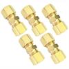 1/5Pcs 1/4" OD X 1/4" OD Compression Union Gold Union Assortment Kits Brake Line Connections