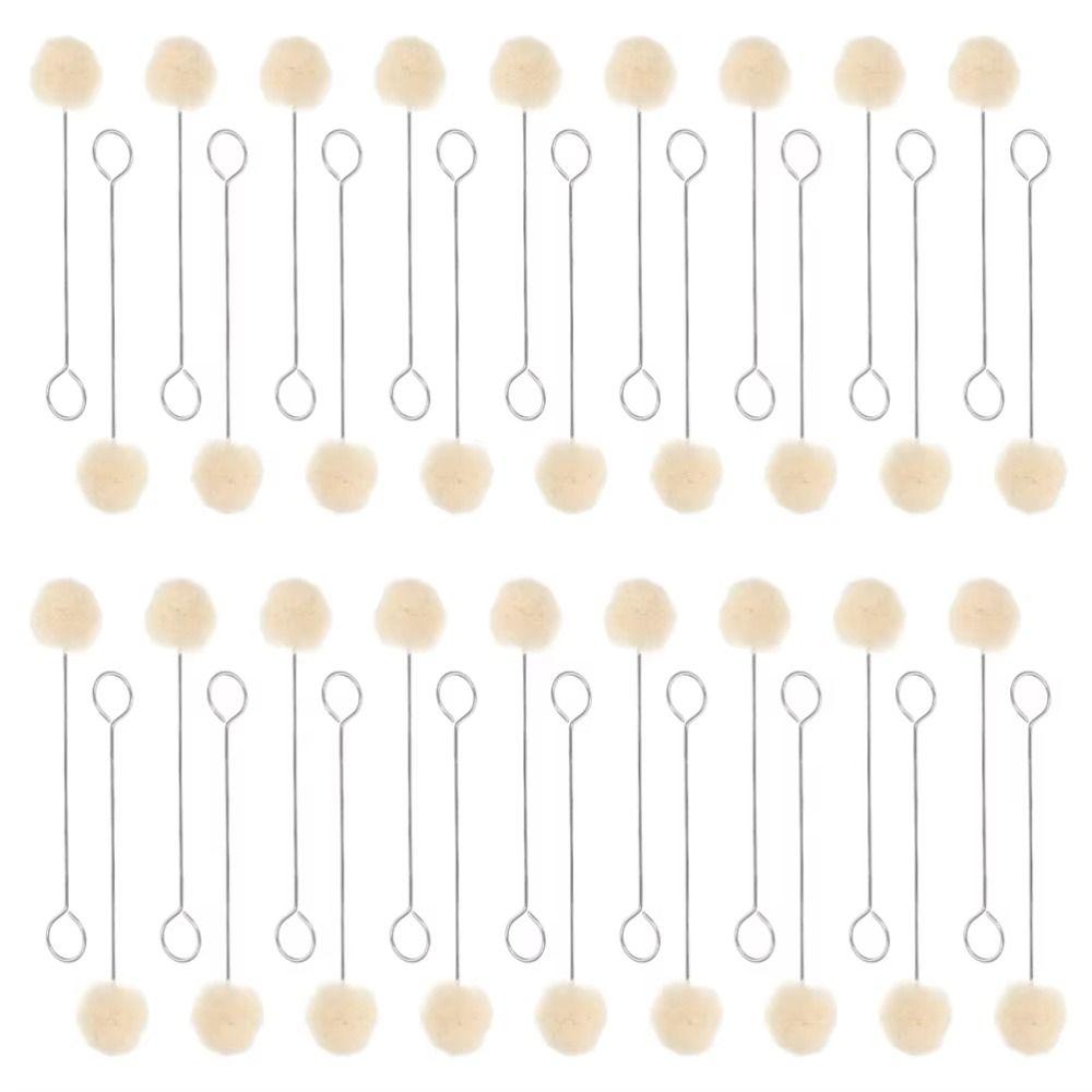 100Pcs DIY Craft Leather Wool Balls Painting Brush Leatherworking Tools  Bowling Shoe Brush