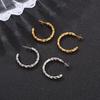 Серьги Wind из нержавеющей стали для женщин, темпераментные, в форме буквы C, простые, из титановой стали, многорядные, с закрученной проволокой, с круглой пряжкой