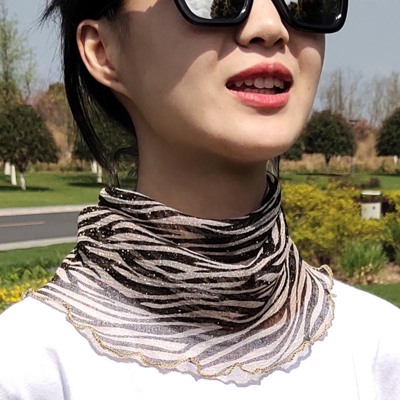 Женский шарф-повязка на голову для защиты лица, тонкий шелковый шарф, поддельный воротник, маска для лица, универсальный шарф для защиты шеи, ветрозащитный зимой