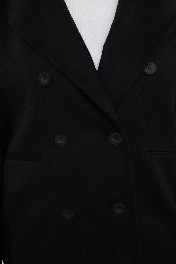 Women's Plus Size Coat Mink Regular Fit Double Breasted Closure Wool Blend Cashmere Coat