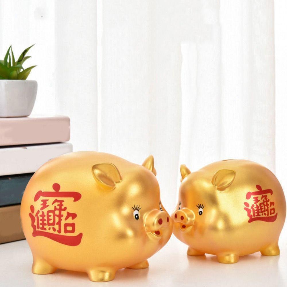 Gold Red Pig Coin Jar Zodiac Horse Coin Saving Box Cartoon Piggy Bank  Festive Occasions