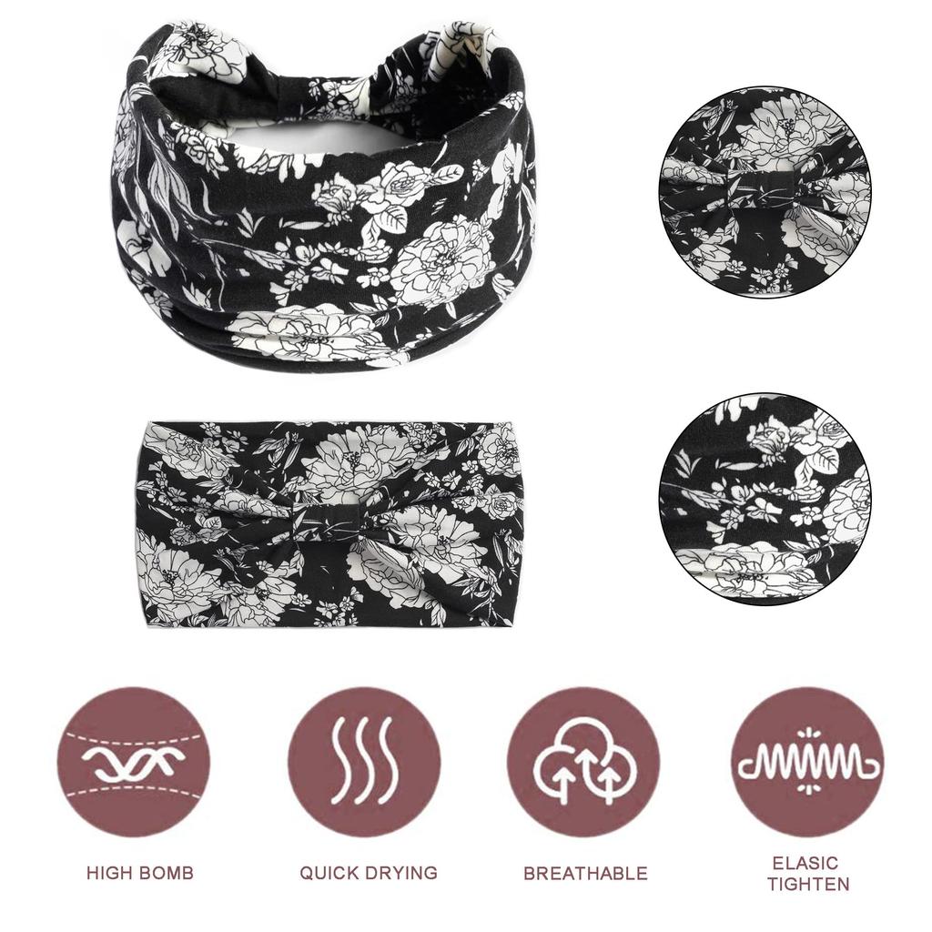 Повязки на голову в стиле бохо для женщин, хлопковые, большие, широкие, эластичные, нескользящие, для тренировок, повязки для йоги, бега, тюрбаны, банданы, аксессуары для волос