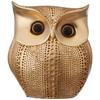 Modern Classy Happy Owl Resin Art Figure Showpiece (Golden, 13 Cm, 6.5 Cm)