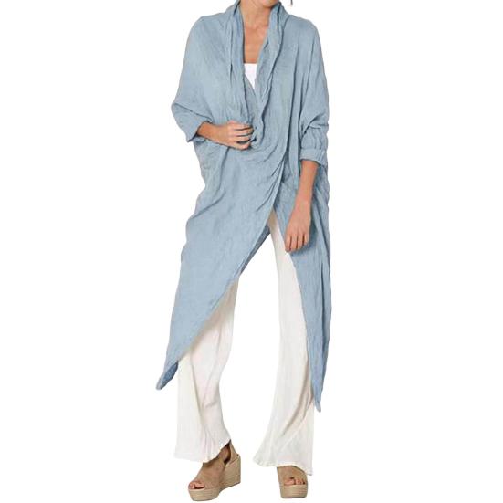 Женские топы, летние рубашки с рукавами, дизайн, нерегулярный спереди, сзади, разрез, V-образный вырез, длинные рубашки, однотонные