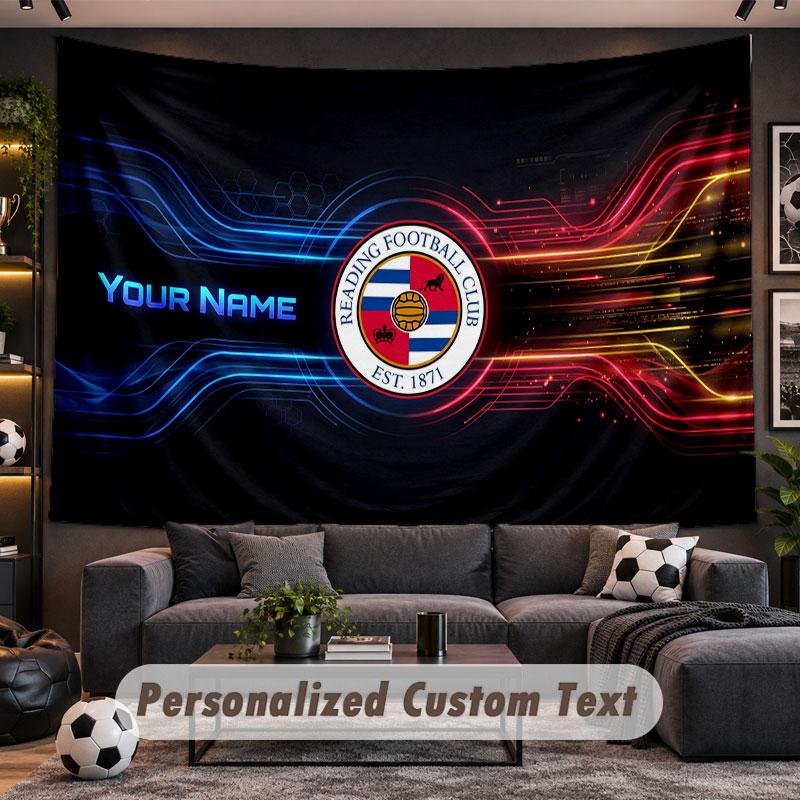 Wall Hanging Tapestry Custom NameReading FC Pattern Personalized Printed Fabric Wall Decor