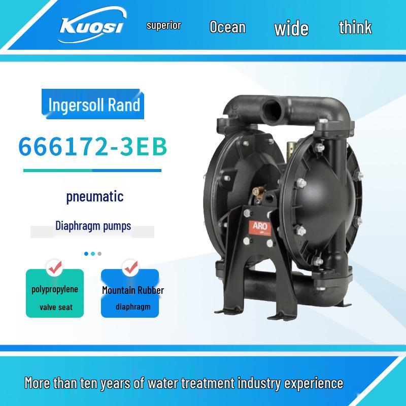 ARO Ingersoll Rand Large Flow Pneumatic Diaphragm Pump 666172-3EB-C for Chemical and Sewage Fluid Transfer.