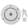 Gravity Freshwater Inlet Locking Leakproof Hatch Filler Cap with 2 Keys White for RV Caravan Motorho