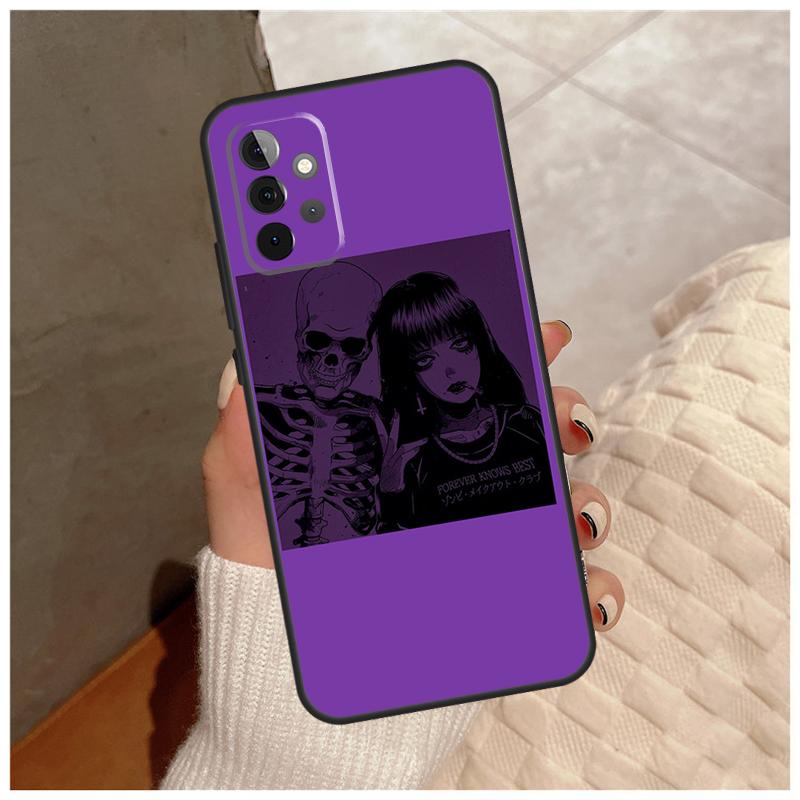 Фиолетовый эстетичный Чехол для Samsung Galaxy A12 A32 A52 A22 A16 A26 A36 A56 A06 A55 A35 A15 A54 A34 A14 A13 A53