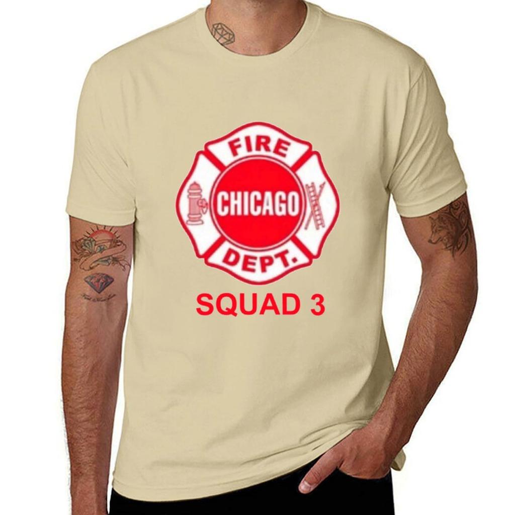 Chicago Fire Squad 3 E T-Shirt heavyweights Aesthetic clothing mens clothes