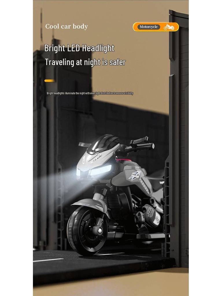 Детский электрический трехколесный велосипед: Игрушечный мотоцикл с аккумулятором и дистанционным управлением для мальчиков и девочек