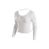 Solid Color Crew Neck Casual Long Sleeve T-Shirt Women Tops White FN3662-133