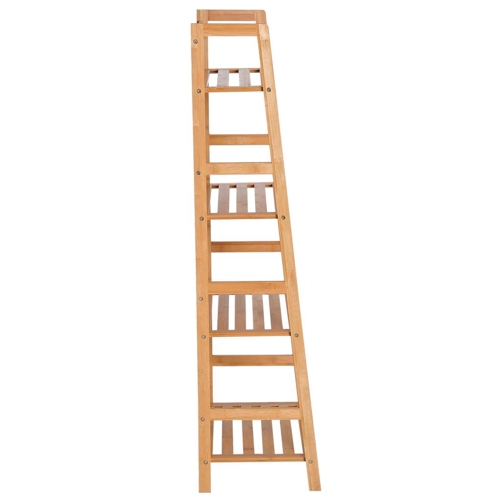 Bookshelf 4 Tiers Ladder Design Bamboo Wood Natural