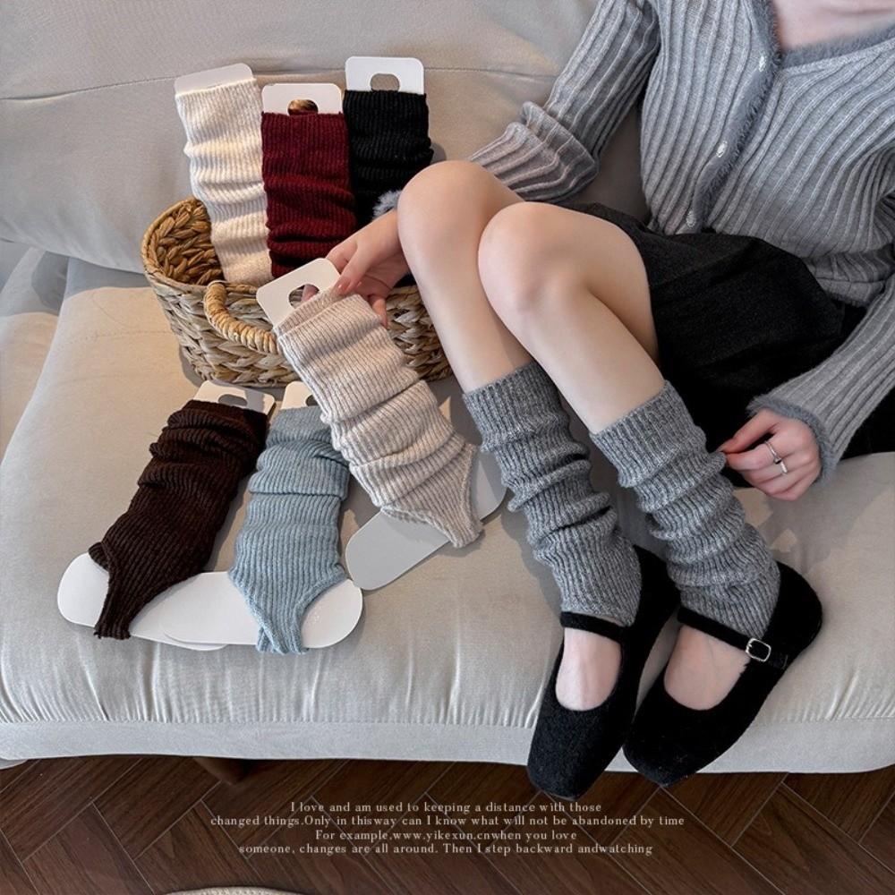 Утепленные гетры вязаные с бантом гольфы средней длины новые танцевальные балетные чулки подарок