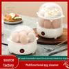 Stainless Steel Double-Layer Egg Steamer: Automatic Mini Breakfast Cooker
