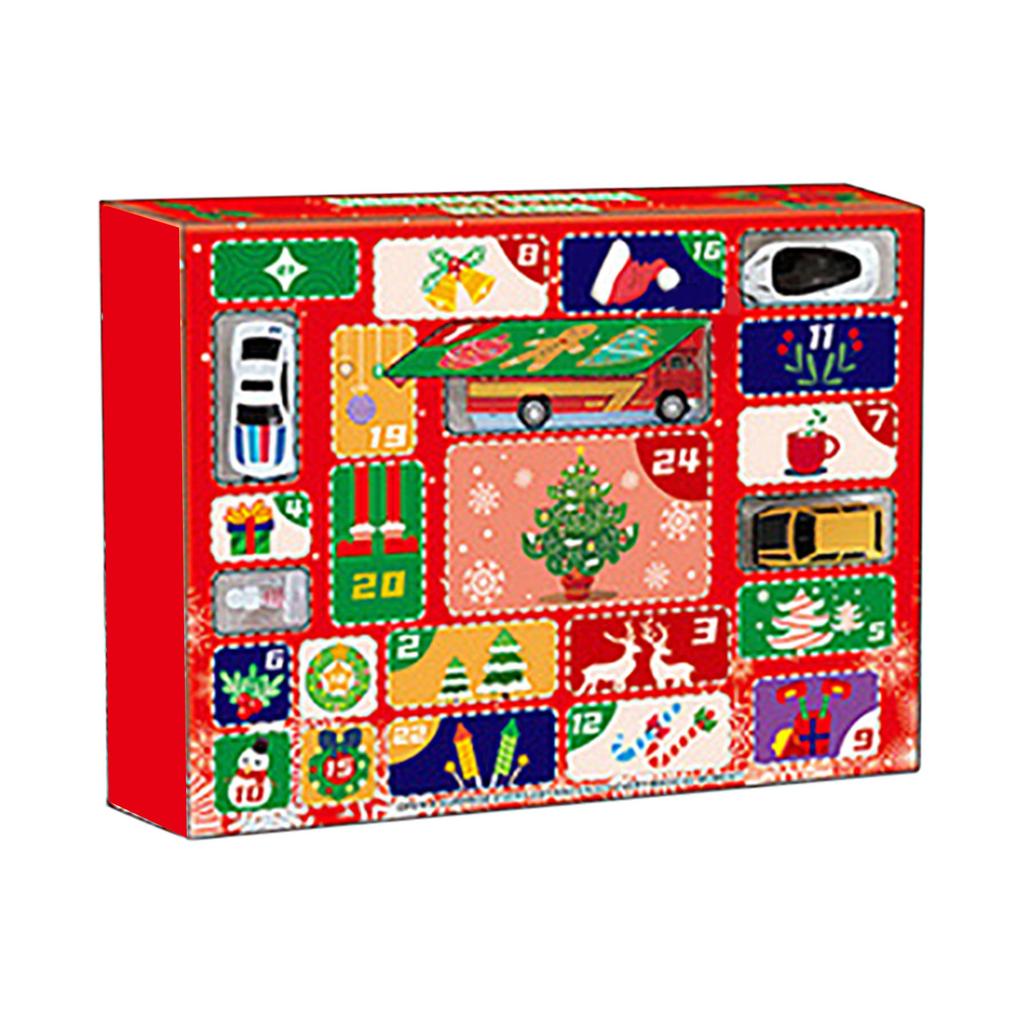 24-дневный рождественский календарь обратного отсчета Адвент-календарь Calendario DeAdviento с 24 разными гоночными автомобилями Рождественский подарок Праздничный декор