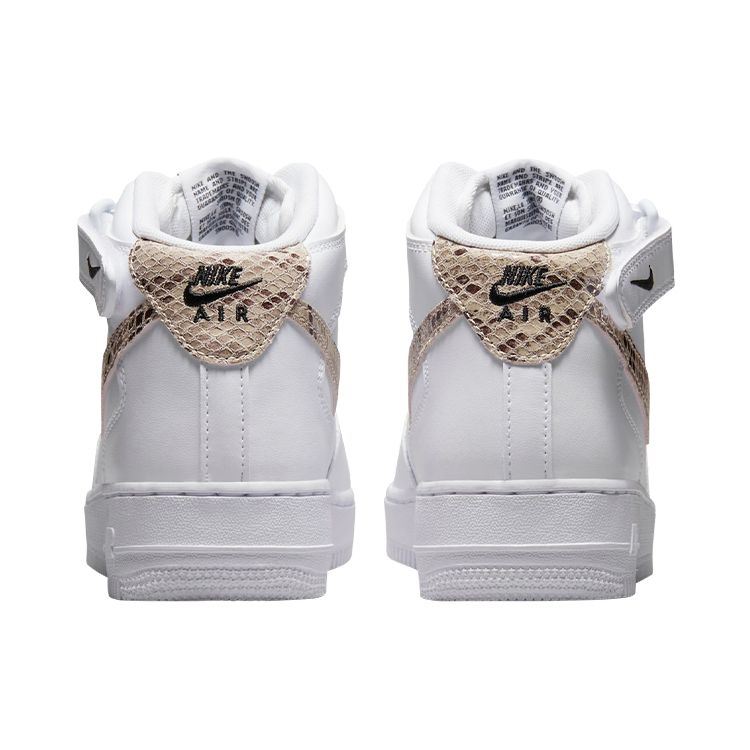 Nike Air Force 1 07 Mid Snakeskin Swoosh Женские кроссовки Белый Черный Sanddrift DD9625-101