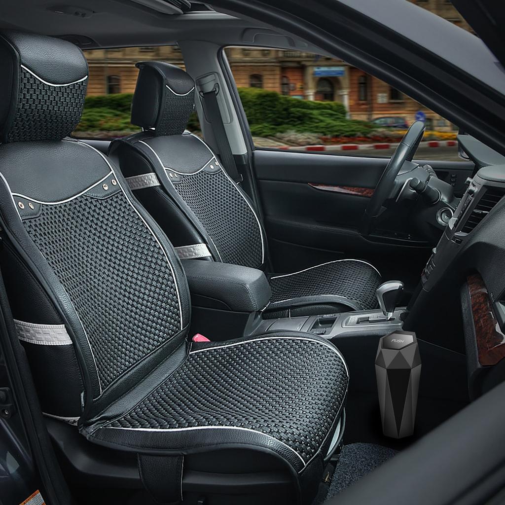 Ящик для хранения автомобиля с крышкой. Автомобильный мусорный бак, дизайн в форме ромба. Небольшой автоматический портативный мусорный бак, легко чистится, для работы в автомобиле дома.