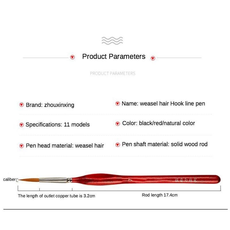 JOWOART Ласка для волос Треугольный березовый стержень 11 шт. Набор изобразительного дизайна ногтей Студенты Специальный рисунок линии Гуашь Цветной мазок Масляная кисть 4 цвета Крючок Линия Ручка