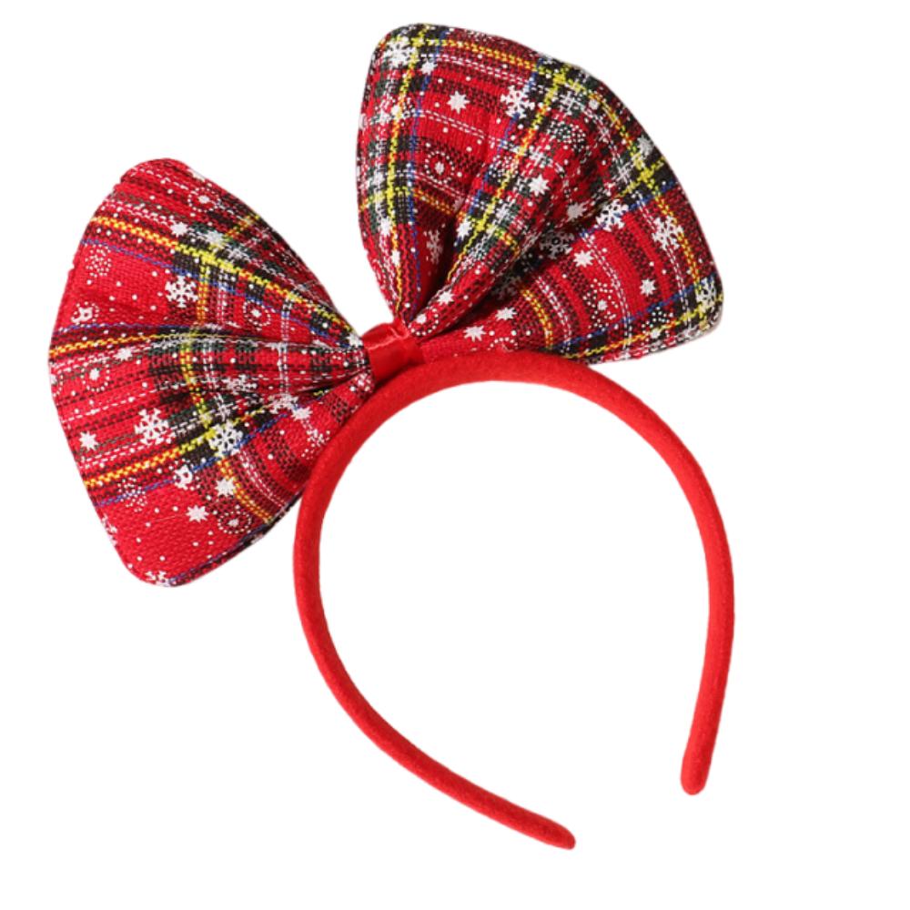 Wear-resistant Shiny Bowknot Hair Hoop Cute Snowflake Cosplay Hairband Korean Style Sweet Christmas Headwear Holiday Decor