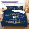 Name Custom Winnipeg Blue Bombers Pattern Bedding Set Quilt Cover Pillowcase Home Decor Gift (1 * duvet cover + 2 * pillowcase, without core)