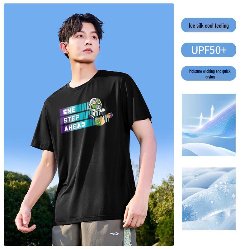 MINISO Мужская футболка с коротким рукавом Disney Базз Лайтер Бегущий Графический