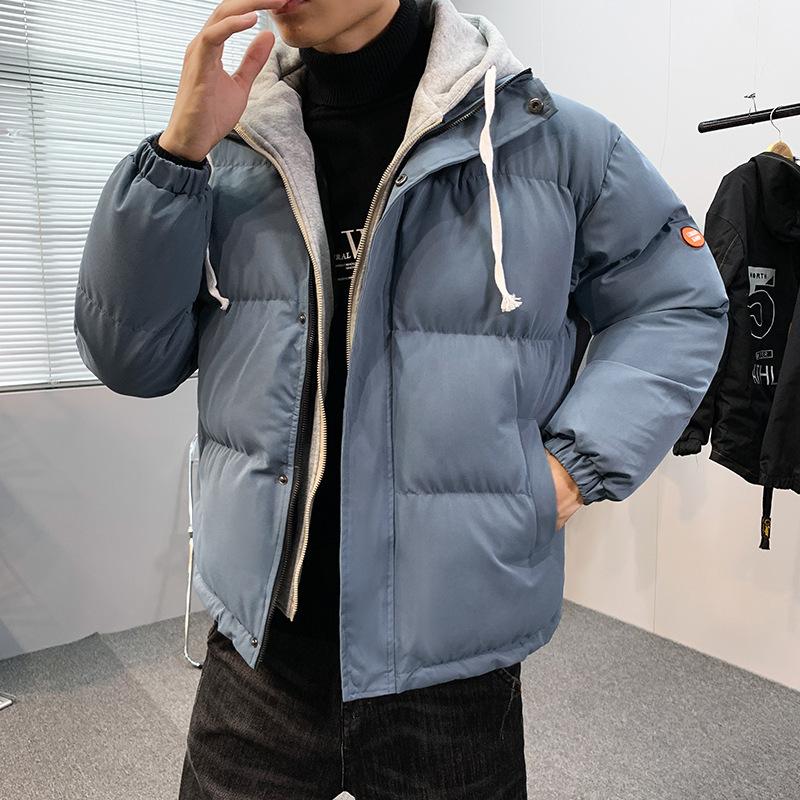 Юронг хлопковая куртка мужская короткая свободная куртка-обманка из двух частей хлопковая куртка зимняя утолщенная хлопковая куртка молодежная куртка-пуховик