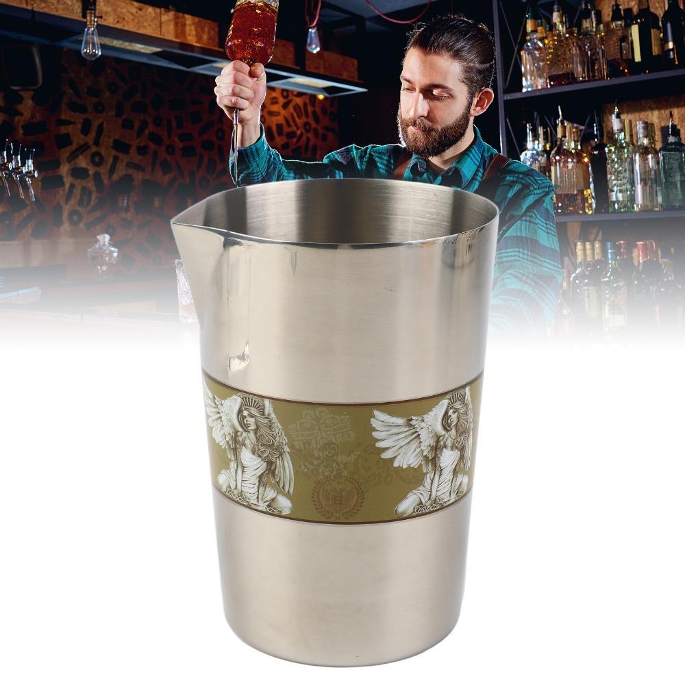Rust Proof Bartending Cup Vintage Print Cocktail Shakers Unbreakable Mixing Cup Kitchen