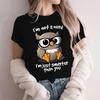 Kawaii Owl Print T Shirts for Unisex Clothes Im Not A Nerd Im Just Smarfer Than You Funny Tshirts Graphic Female Y2K Tops Tees