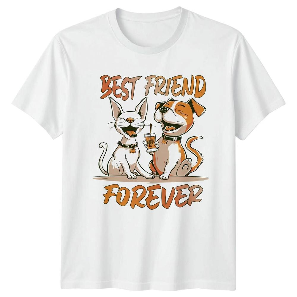 Best Friend Forever TShirt Cat Dog Humor Pet Lover Gift For Him And Her