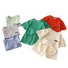 Casual Children Short Sleeve Shorts Sets Summer Kids Clothes Boy Girl Baby Tee Pant Outfits Soild Color Tracksuits 1-8 Years
