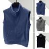 Мужской жилет из флиса с карманами, воротником-стойкой, без рукавов, застежкой-молнией, мягкий теплый базовый жилет