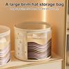 Hat Storage Bucket Large Capacity Zipper Closure Transparent Foldable Round Brim Hat