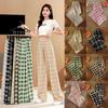 Women’s Everyday Pants, Printing Comfy Leg Pants High Waist Pants Plaid Stretch Wide Loose Ladys Casual Checkered Pants