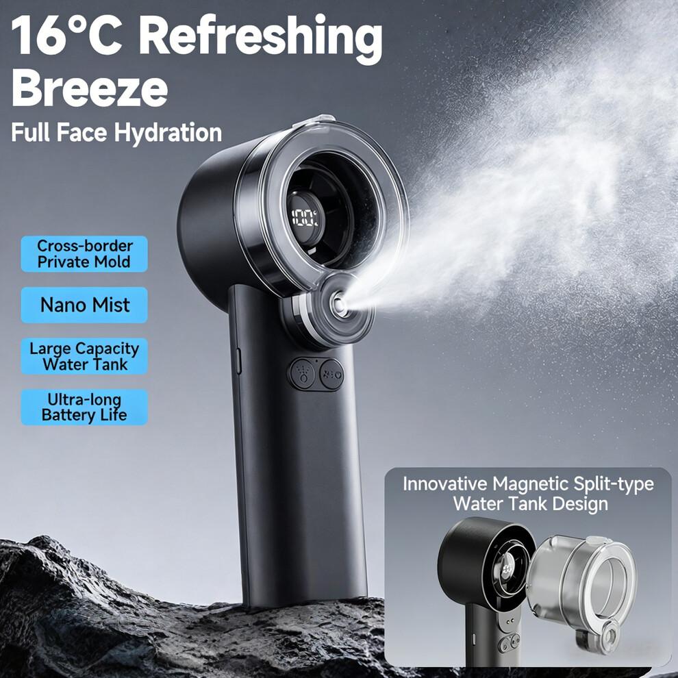 Portable Handheld Fan 3600mah Rechargeable Water Sprayer-White