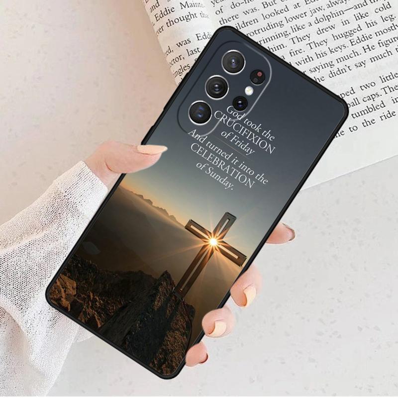 Библейский стих Вера Иисус крест Чехол для телефона Для Samsung Galaxy S25 S23 S30 S8 S21 S20 FE S24 S22 Note 10 20 Plus lite Ultra