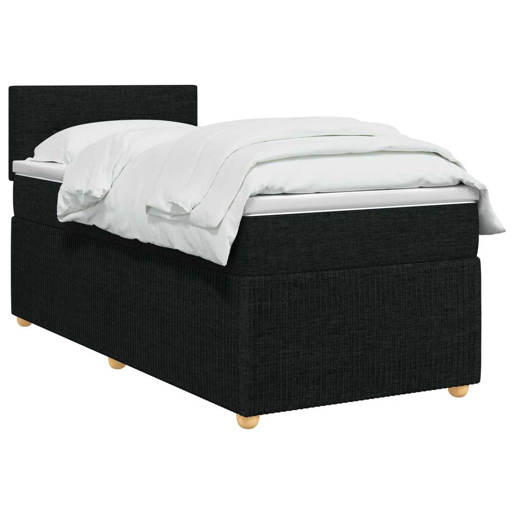 Box Spring Bed with Mattress Black 80 x 200 cm Fabric