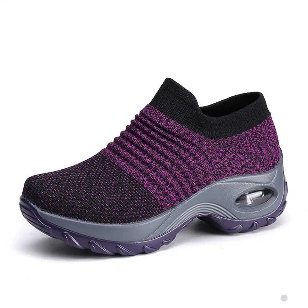 Fashion Knit Number 40 Women's Low Sole Sneakers Mules Boots Blue Running Shoes Running Sports Small Price Famous Second Hand
