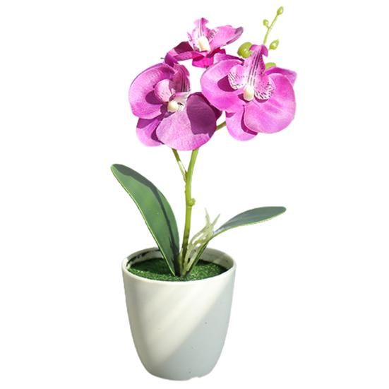 Поддельный бонсай, сохраняющий свежесть, многоразовый, устойчивый к ультрафиолетовому излучению, причудливый настольный искусственный шелк, бабочка, орхидея, цветок, декор для вечеринки