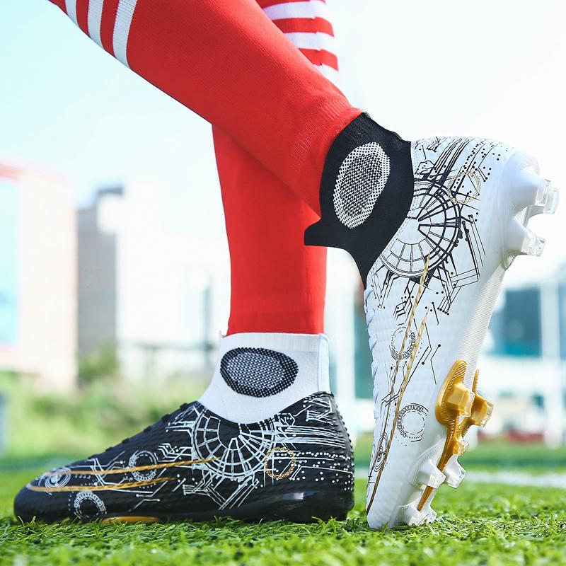 Футбольные бутсы для мужчин, подростков, взрослых, профессиональные, высокие, бутсы Starry Sky Printed, двухцветные, Zapatillas Hombre