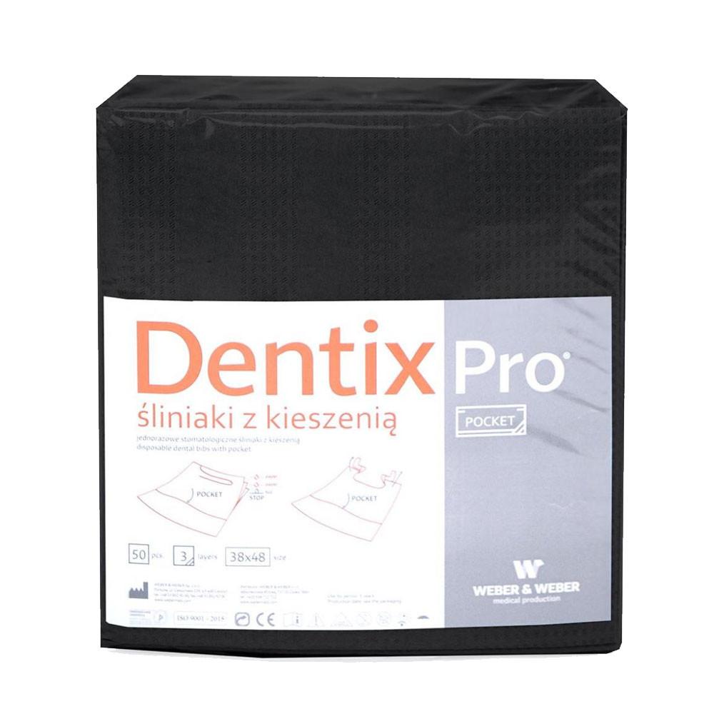Dental Bib With Pocket 39cm x 48cm Black Foiled 54g Dentixpro 50pcs