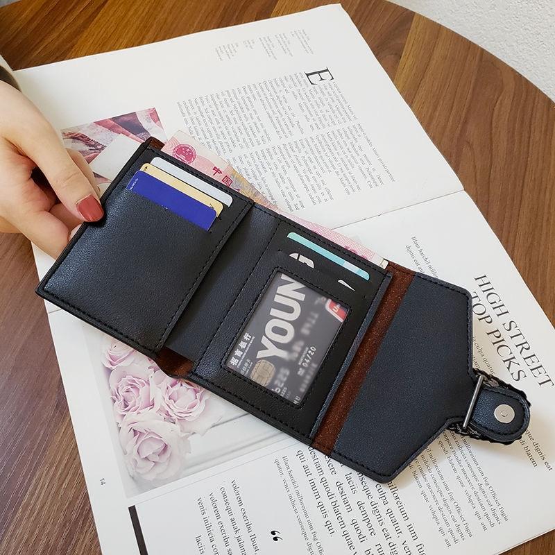 Сплошной цвет Wine God, женский кошелек, женский короткий тройной маленький кошелек, женский кошелек для монет, кошелек Диониса, сумка для карт, кожаный зажим