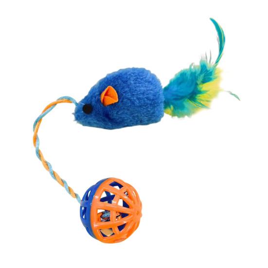 Интерактивная игрушка-мышка для кошек с колокольчиками, имитация плюшевой мыши, жевательная игрушка для кошек, пушистая игрушка-колокольчик для кошек, живущих в помещении