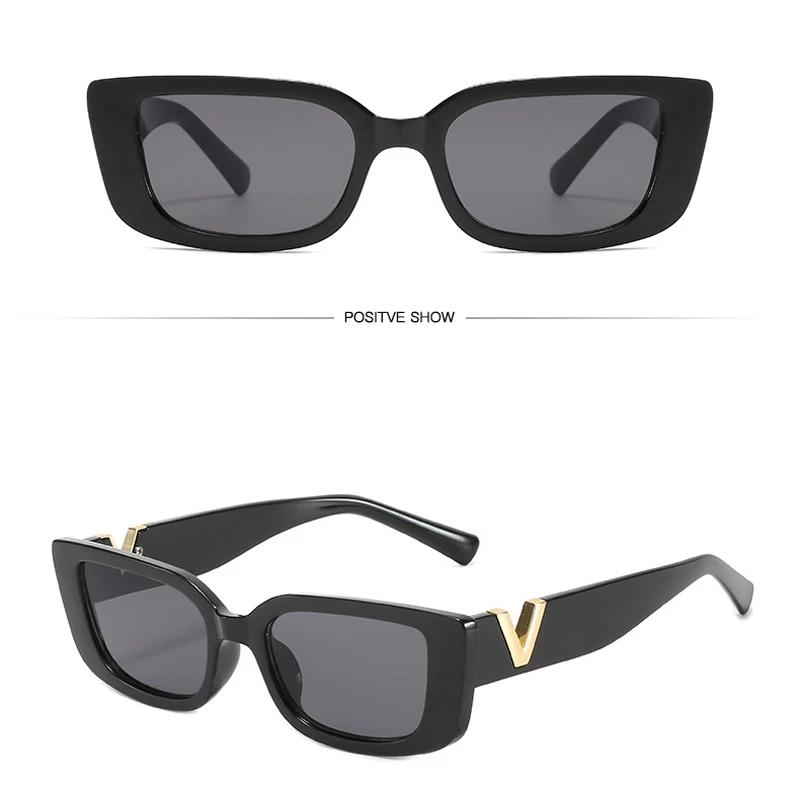 Retro Rectangle Sunglasses Women Brand Designer Vintage Small Frame Sun Glasses Ladies Classic Black Square