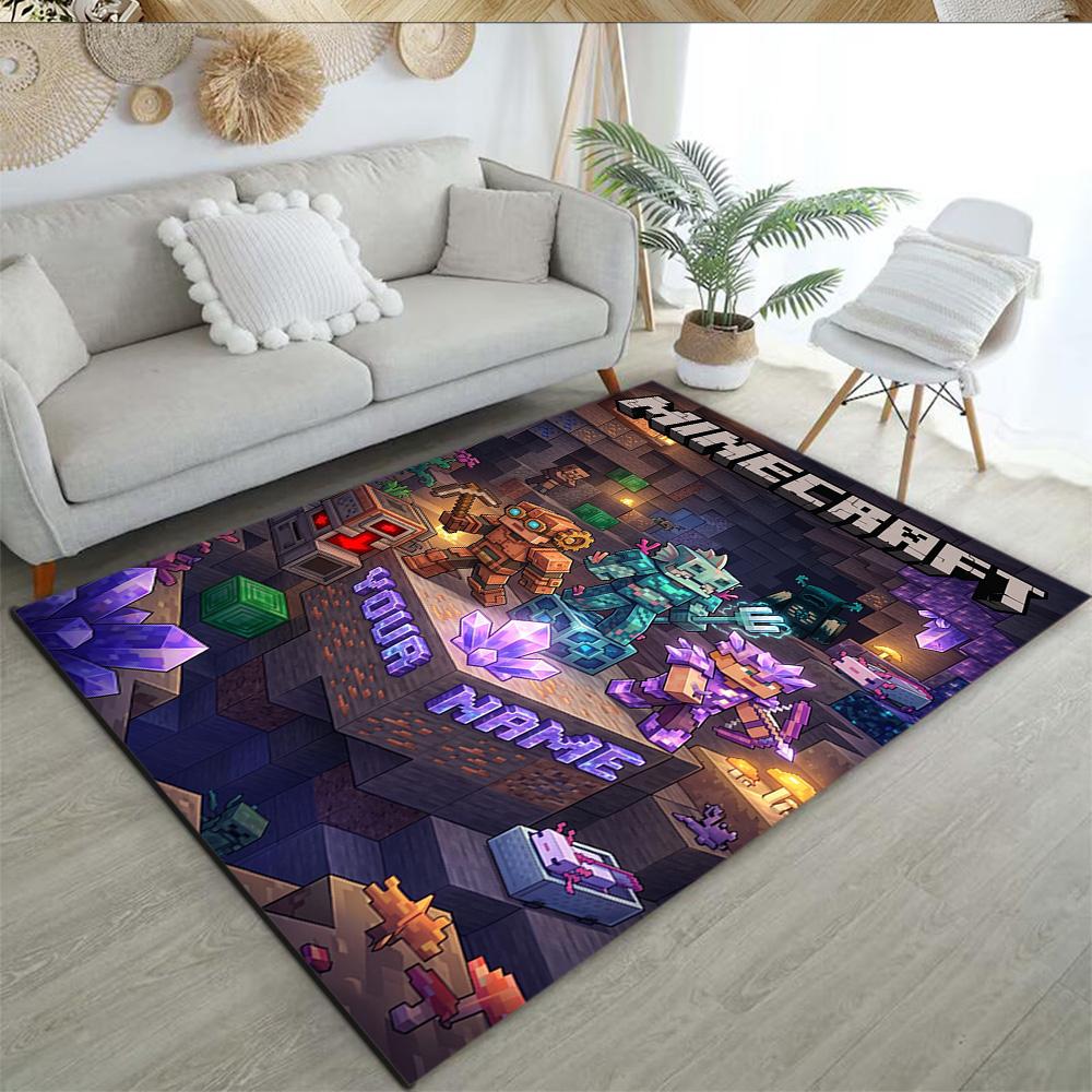 Minecraft Personalized Text Area Rug Design For Bedrooms Study Room Living Rooms Kitchen Antislip Carpet Anime Office Decor Wedding Party Gift