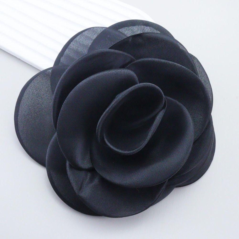Sweet Large Flower Brooch 12cm Fabric Rose Flower Pin-up Brooch New 3D Flower Hair Pin
